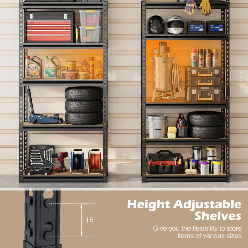 Set of 3 5-Tier Heavy-Duty Garage Shelving Units with 2200 LBS Capacity image number 6