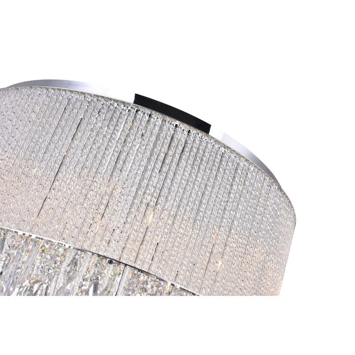 Benson 14 Light Drum Shade Flush Mount With Chrome Finish