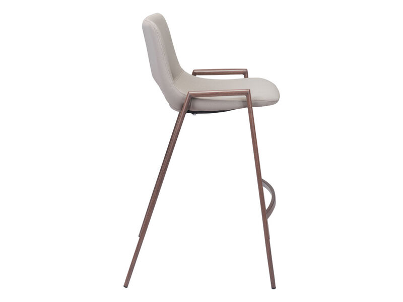 Desi Counter Stool (Set of 2) Beige & Walnut