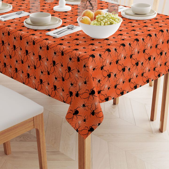 Fabric Textile Products, Inc. Square Tablecloth, 100% Polyester, Halloween Spiders Web