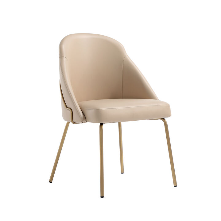 Gracie Dining Chair in Tan and Gold