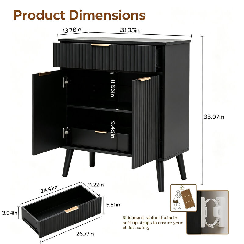 Lewurn Adjustable Shelves Storage Cabinet image number 2