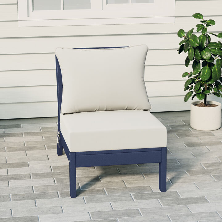 Outdoor HDPE Deep Seating Modular Armless Patio Chair