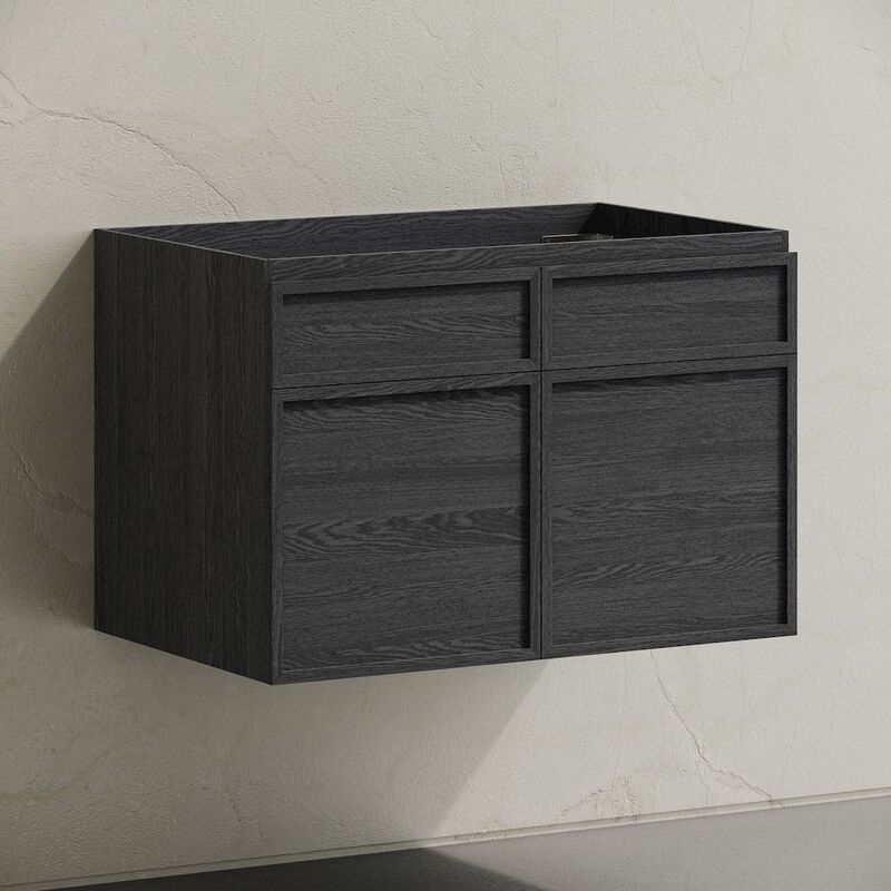 St. Tropez 30" Wall-Mounted Bathroom Vanity Cabinet without Top in Black Oak image number 2
