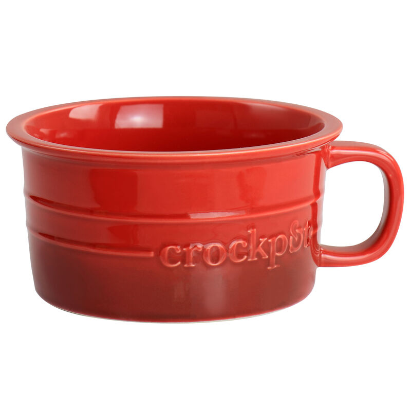 Crock Pot Appleton 24oz Stoneware 4 Piece Soup Mug Set in Gradient Red