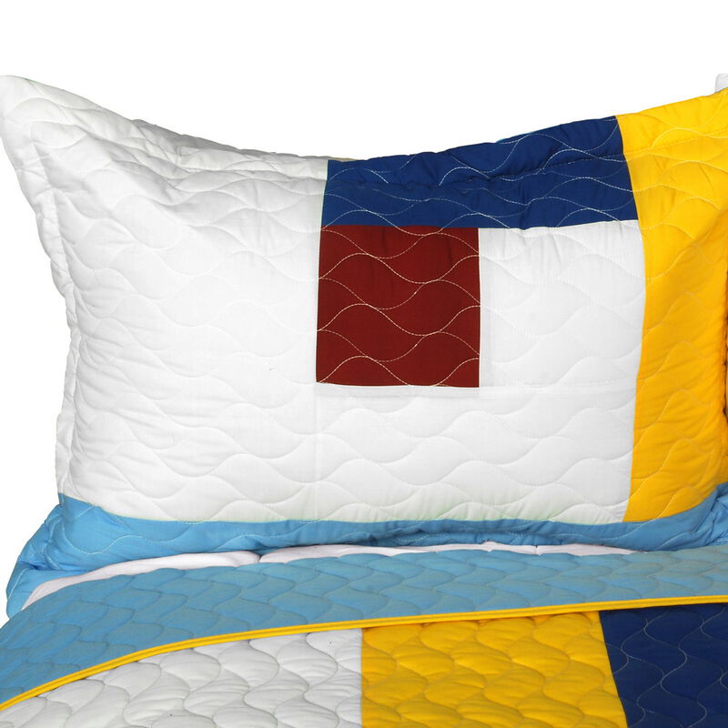 Vermicelli Quilted Geometric Quilt Set Timeless A Style for Full Beds image number 3