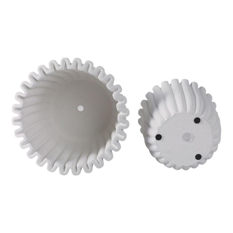 Fluted Planters, White Set