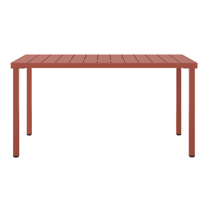 WestinTrends 59" Iron Metal Outdoor Rectangular Patio Dining Table For 6