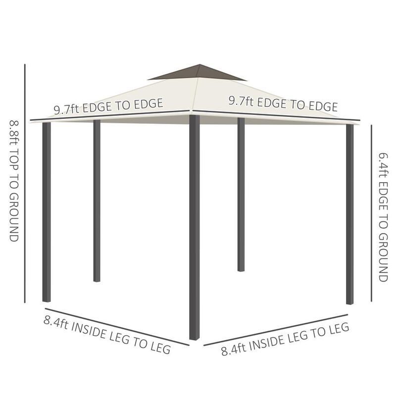 Hivvago 10' x 10' Mesh-Sided Outdoor Gazebo image number 2
