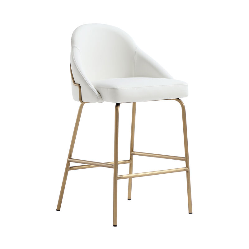 Gracie Counter Stool in White and Gold