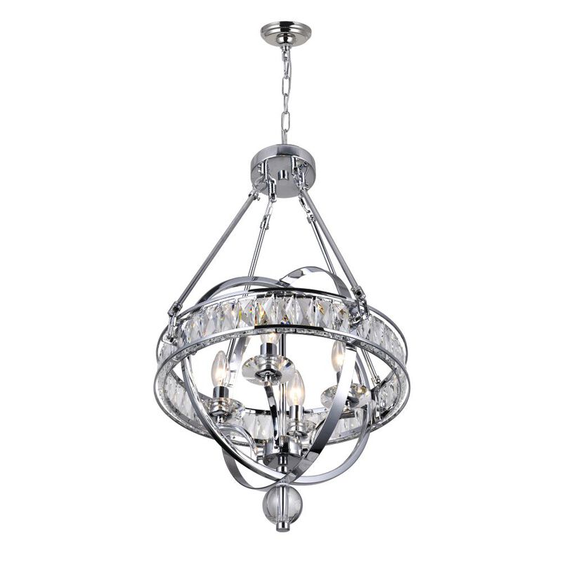 Arkansas 4 Light Chandelier With Chrome Finish
