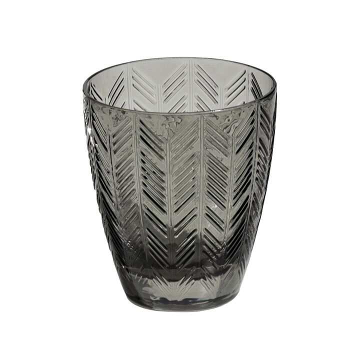 Wine Glasses ZIG ZAG GLASS Grey Set of 6, diam. 3.23", H 3.74"