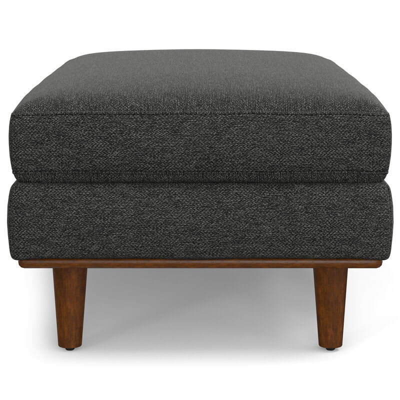 Morrison 49 inch Wide Mid-Century Modern Table Ottoman in Charcoal Grey Woven-Blend Fabric
