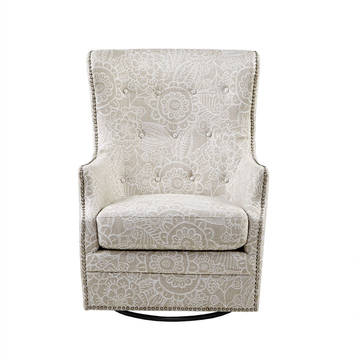 Gracie Mills Kennith Oversized Wingback-style Swivel Glider Chair