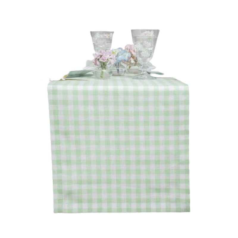 Solino Home 100% Pure Linen Table Runner - Gingham Check