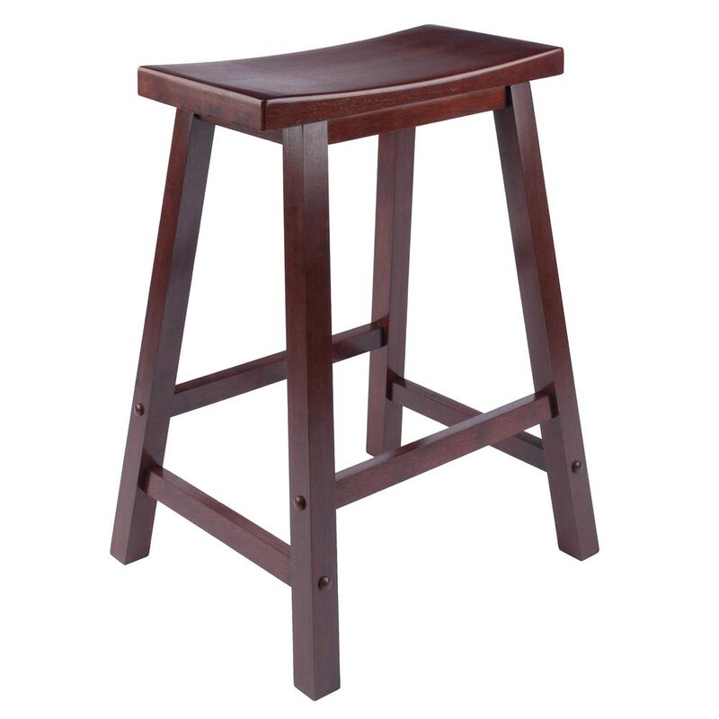 Satori 24" Saddle Seat Bar Stool Antique Walnut