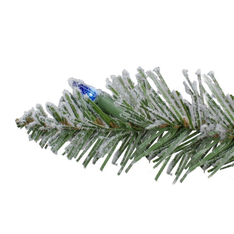 9' x 10" Pre-Lit Flocked Pine Artificial Christmas Garland - Multi Color Lights image number 2
