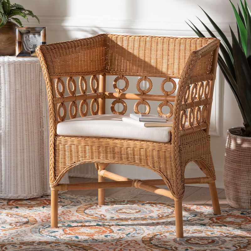 bali & pari Oxford Bohemian Light Honey Rattan Arm Chair