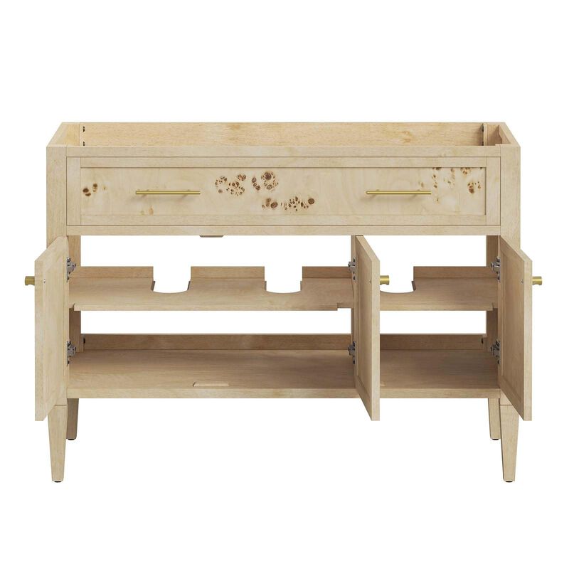 Modway EEI-6140-BUR Elysian 48" Wood Bathroom Vanity Cabinet (Sink Basin Not Included), Burl image number 6