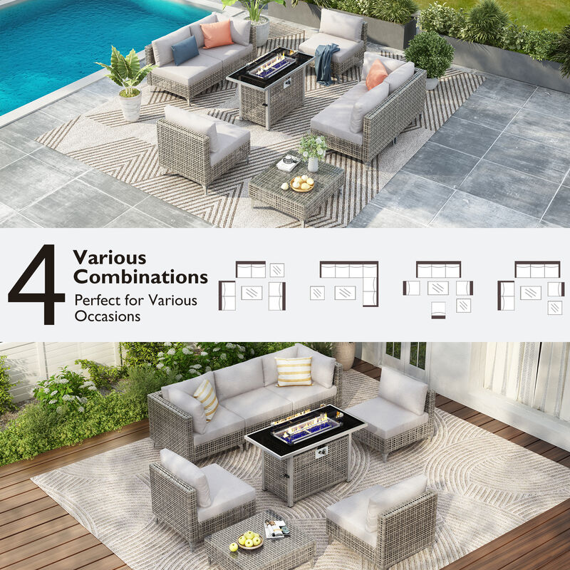 Merax Outdoor Conversation Set Patio Furniture Seating Set image number 3