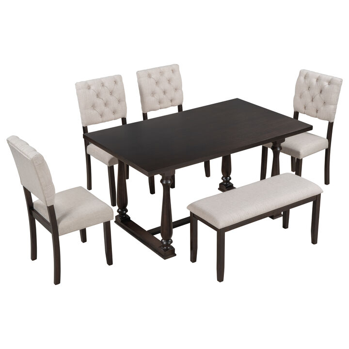Merax 6-Piece Dining Table and Chair Set