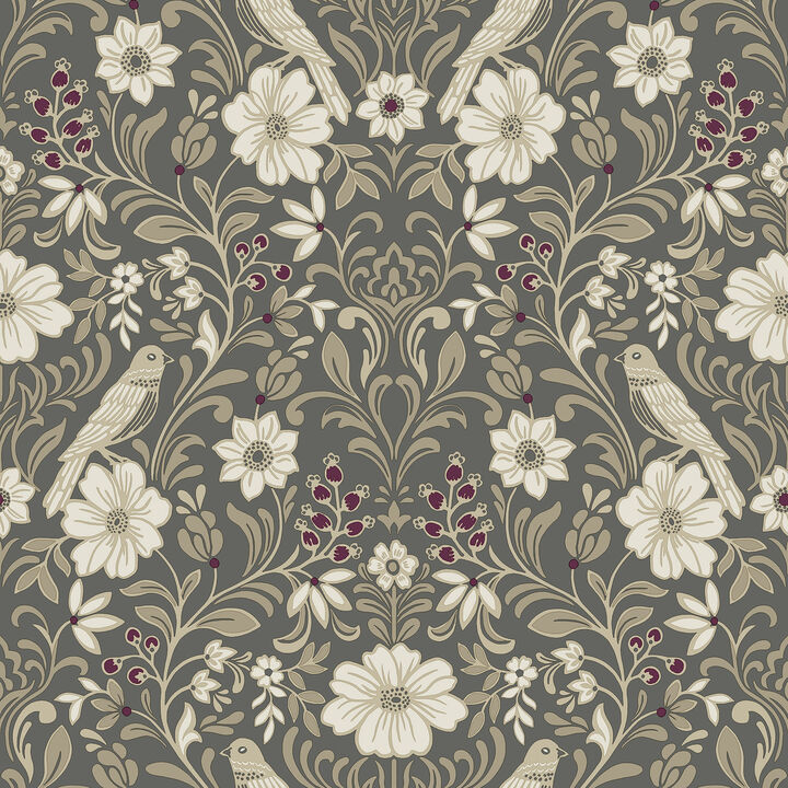 Colette Charcoal Wallpaper