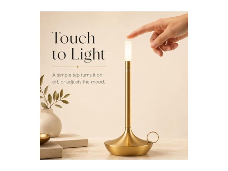 Rechargeable Dimmable LED Vintage Desk Lamp For Bedroom Nightstand Desk image number 2