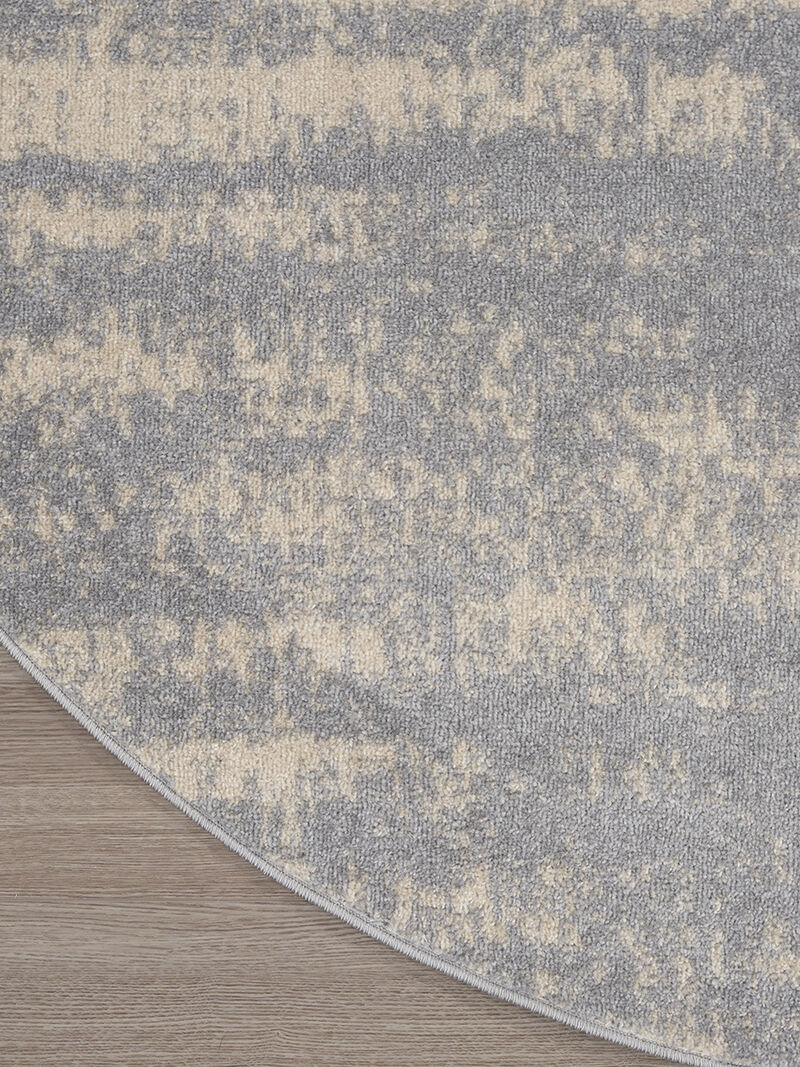 Nourison Essentials NRE03 Gray/Beige 4' x Round Rug