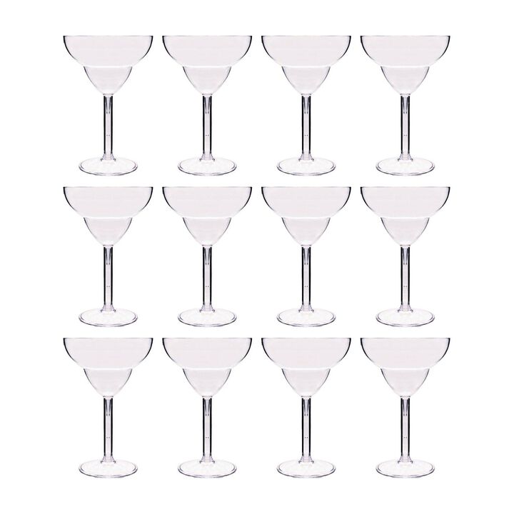 Premium dia.4.75" h:7" 12 oz. Round Clear Polycarbonate Margarita (Set of 12)