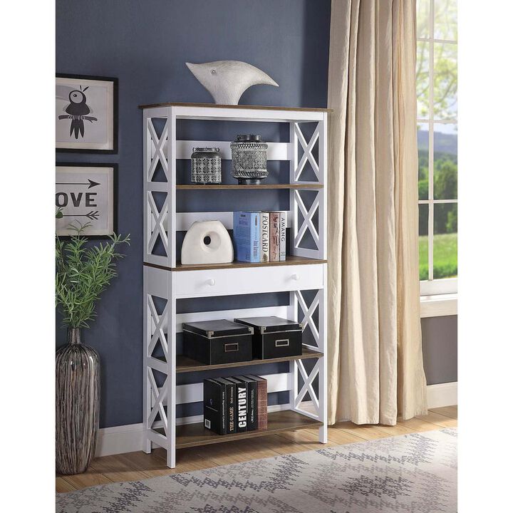 Convenience Concepts Oxford 5 Tier Bookcase with Drawer