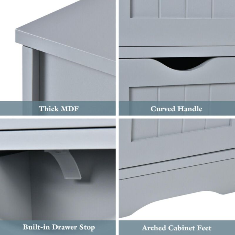 4-Drawer Freestanding Floor Cabinet with Anti-Toppling Device