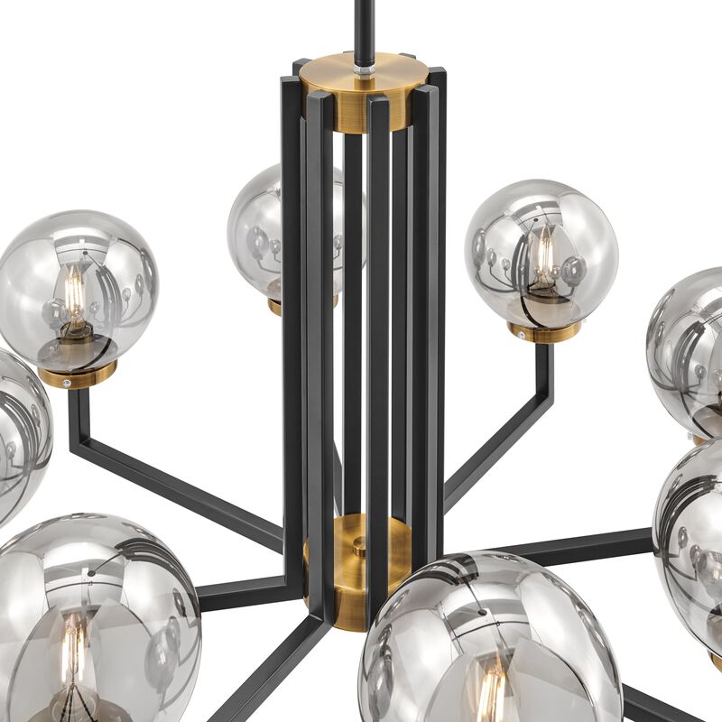 Monachopsis Chandelier Black and Gold Metal 5 Lights Small