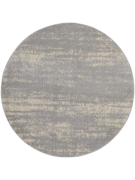 Nourison Essentials NRE03 Gray/Beige 8' x Round Rug