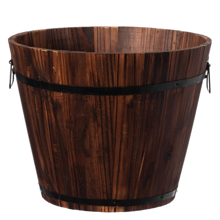Wooden Whiskey Barrel Planters, Large