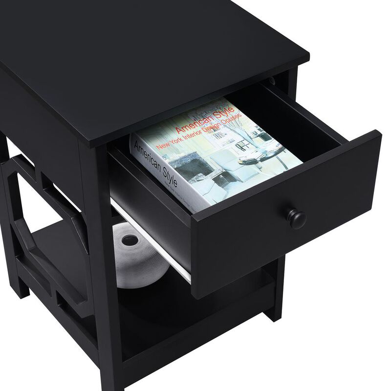 Convenience Concepts Omega 1 Drawer End Table Black