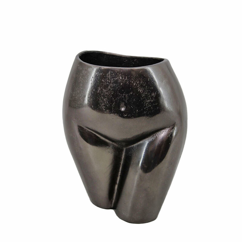 Hivvago 8 Inch Antiqued Bronze Cast Aluminum Female Form Table Vase