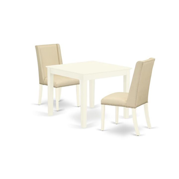 East West Furniture Dining Room Set Linen White