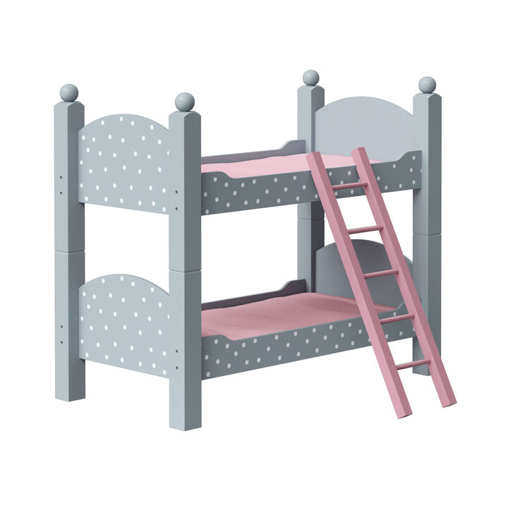 Olivia's Little World Polka Dots Princess Double Bunk Bed for 18" Dolls, Gray
