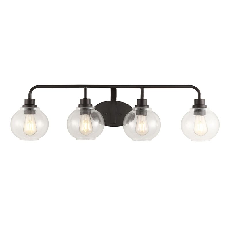 Sandrine Iron/Seeded Glass Cottage Rustic LED Vanity Light