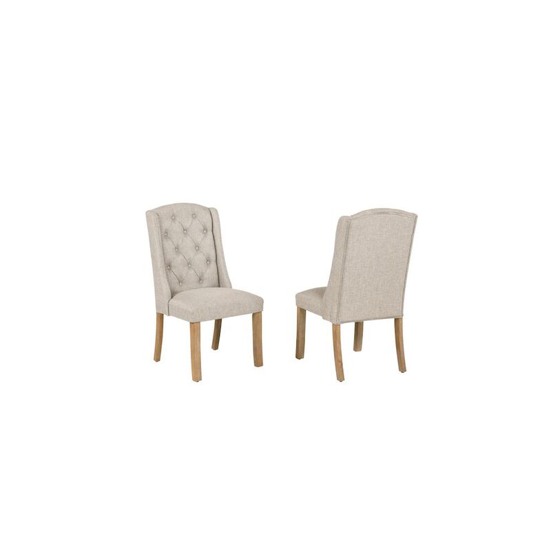 Best Quality Furniture Beige Dining Chairs Wood Legs In Beige Color