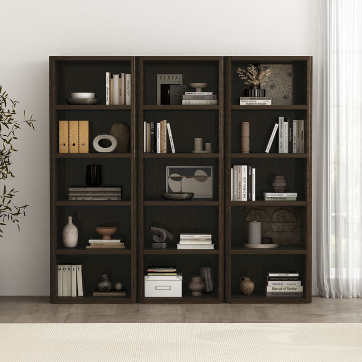 Rivington Brown Open Bookcase (Set of 3)