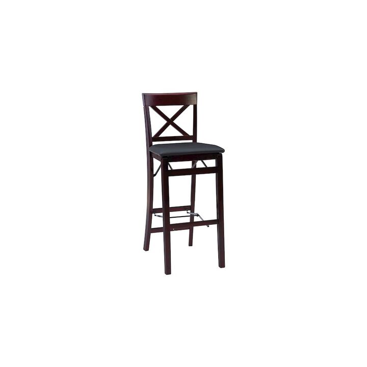 Linon Triena 30 In X Back Folding Bar Stool