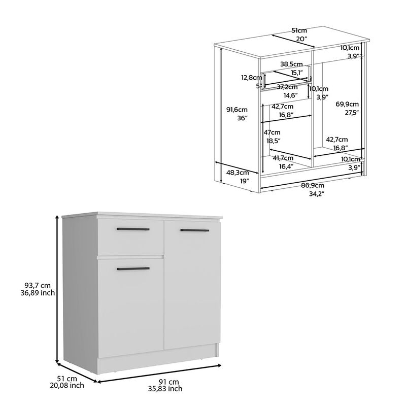 Orleans Cabinet with 2-Door and Single Drawer