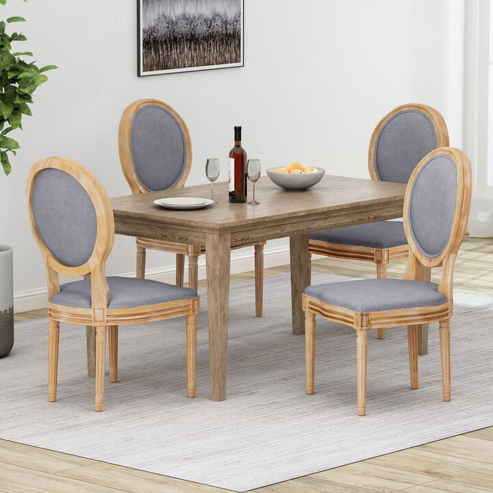 Christopher Knight Home Blair Farmhouse Upholstered Rubberwood Dining Chairs (Set of 4)