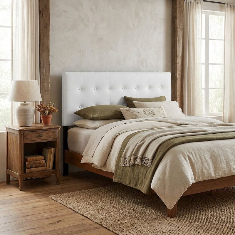 Upholstered Vinyl Full Headboard with Stylish Design and Durable Build image number 3
