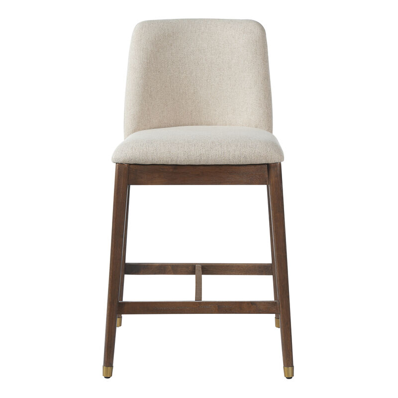 Christopher Knight Home Alexandra Farmhouse Rubberwood Upholstered Counter Stools with Curved Backrest (Set of 4) image number 6