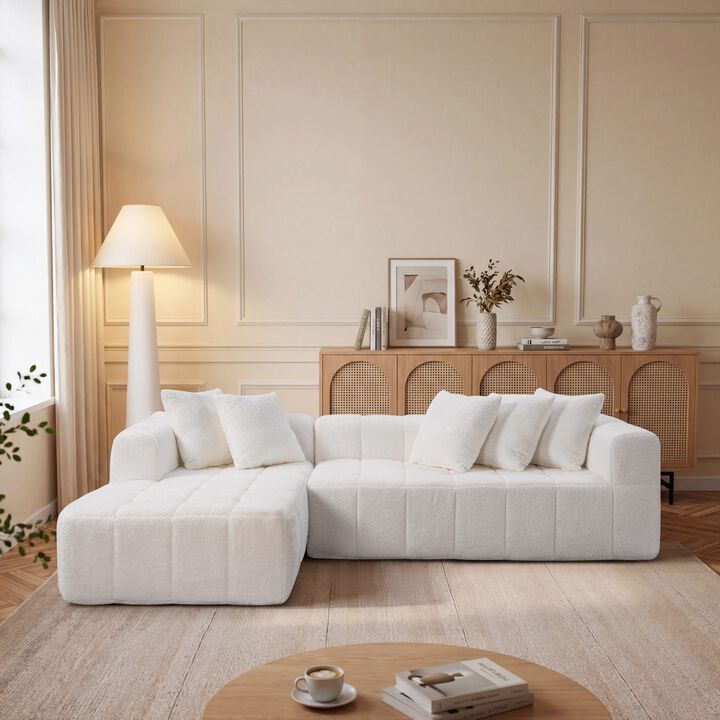 Splalf Modern Minimalist Upholstered Sectional Sofa