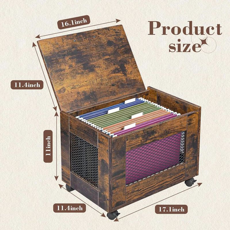 ShipItFurniture Rolling File Cabinet with Hanging Folders for Mobile Office image number 6