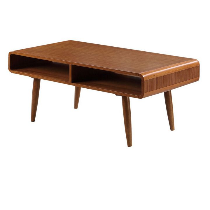 3 Piece Mid Century Wooden Occasional Table Set, Brown - Benzara