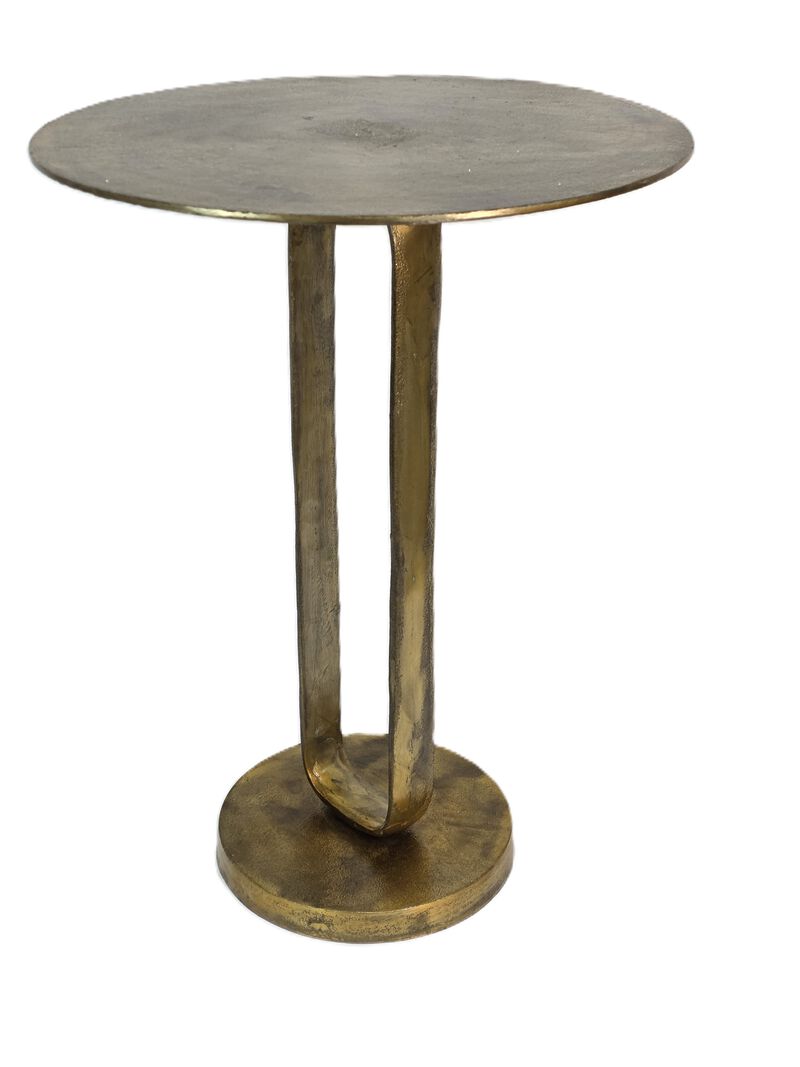 MonoLoop Round End Table Brass Antique image number 2
